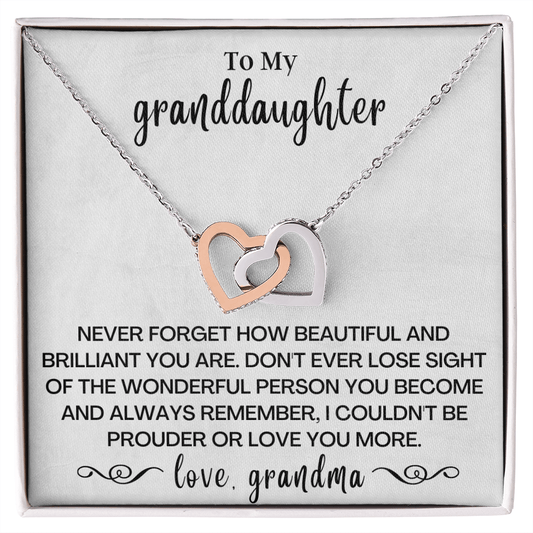 Never Forget How Beautiful You Are - Two Hearts Necklace